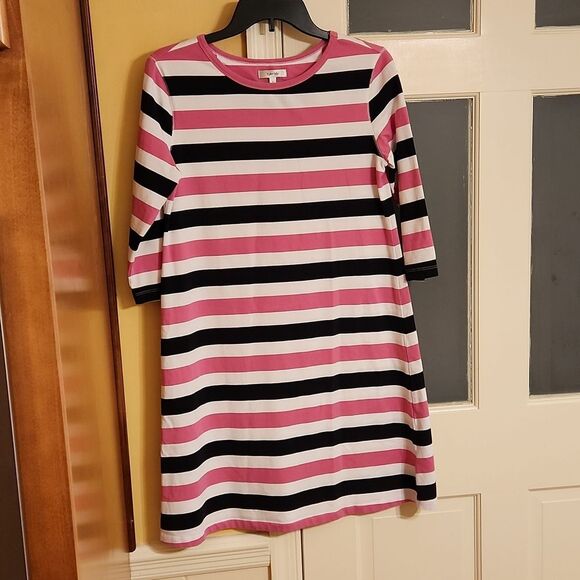 Tyler Boe "Alexa" Pink Striped Dress Size S - Picture 1 of 4